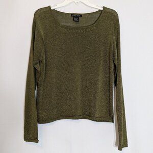 NOMADIC TRADERS Sage Green Short Sweater w Long Sleeves; Size L